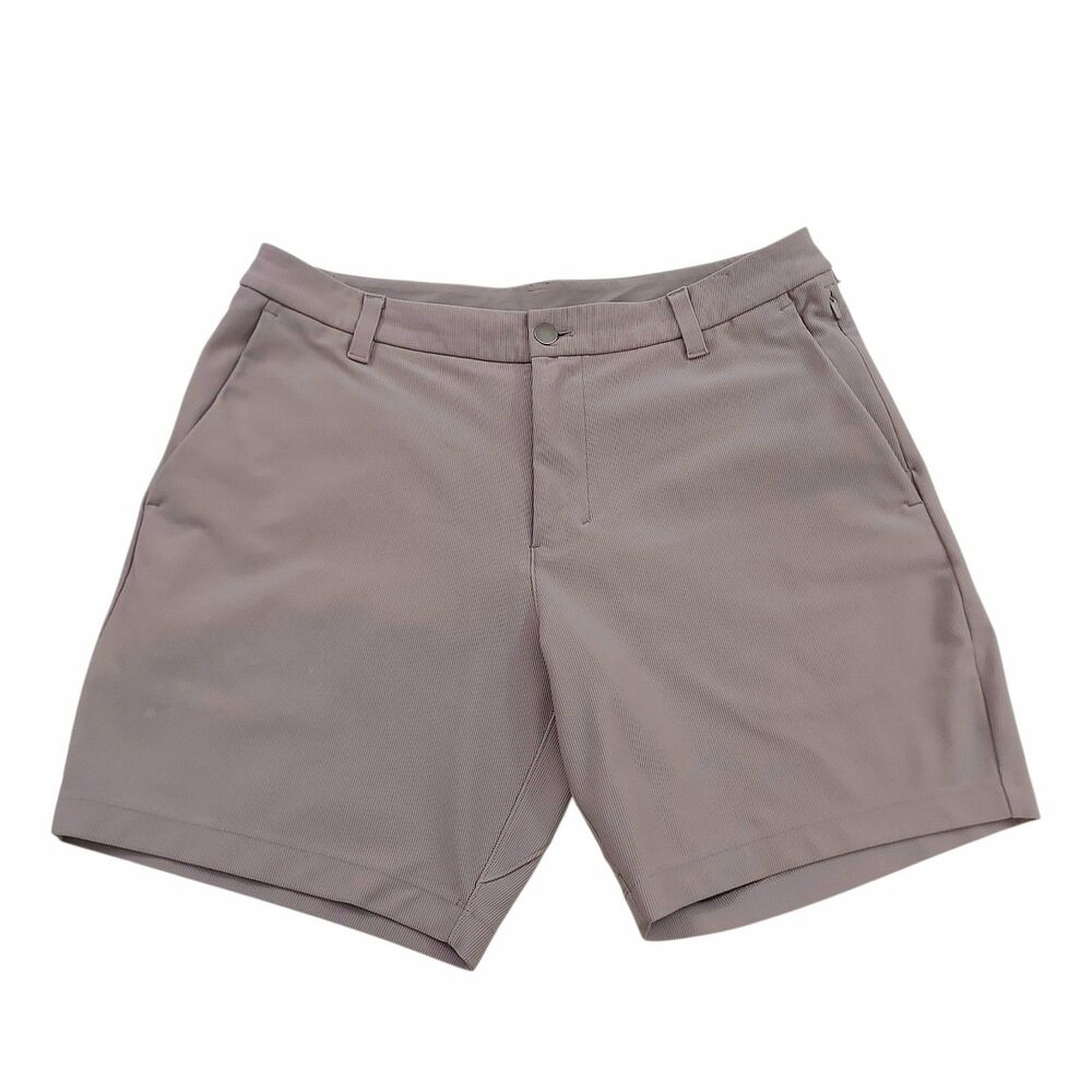Lululemon Mens 32 Taupe Gray Commission Shorts Stretch Ribbed Golf  Athletic